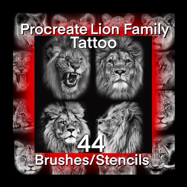 Procreate Lion Tattoo Stencils