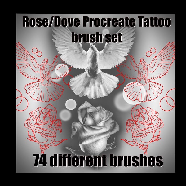 Roses and Dove brushes/stencils for Procreate