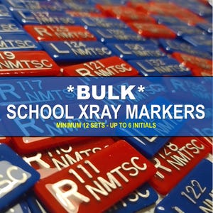 BULK X-ray Student Markers (Min 12 REQUIRED) - School Orders, Classic Red/Blue, Glitter, Custom Colors, Xray Adhesive Tape, Made in the USA