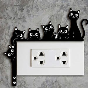Black Cat Door Corner Topper, Cute Cat Corner Decor, Cat Lover Gift, Light Switch Decor, Window Frame Accent Funny Cat Door Frame Decoration