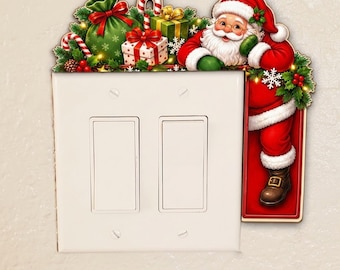 Santa Christmas Door Corner Hanger, Holiday Door Frame Decor, Christmas Door Topper, Festive Xmas Home Decoration