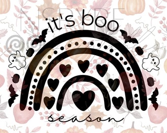 Arco iris de Halloween / PNG de Halloween para camisas / Es Boo Season SVG / PNG de Halloween / Arco iris boho /