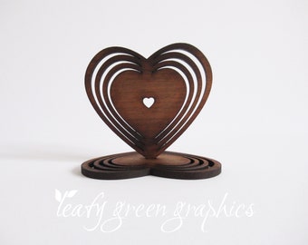 Heart Coasters, laser cut design template, instant download ai & svg, wood coasters