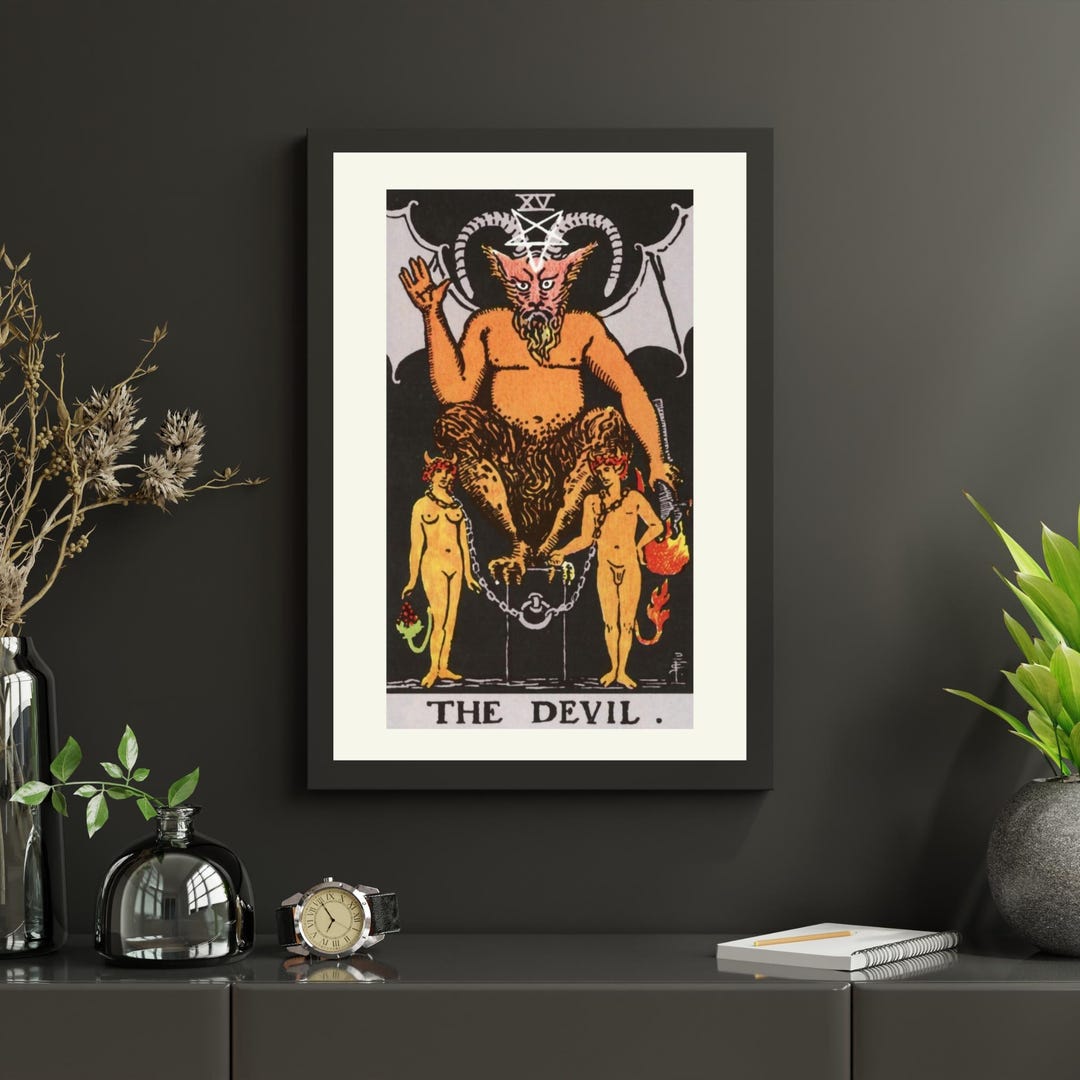 The Devil Tarot Card Art Print, Rider-waite Spiritual Decor - Etsy
