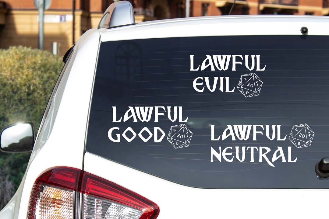 Dnd Lawful Alignment Vinyl Car Decal // D20 Dnd Sticker for Dice Box or ...