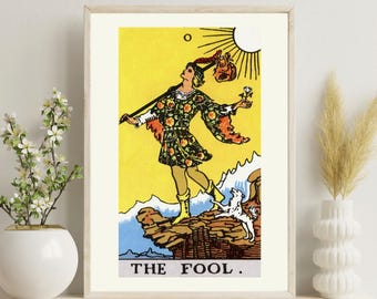 The Fool Tarot-Karte Wand-Dekor-Kunst-Druck // Witchy Wohnheim Dekor