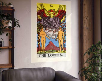 Die Liebende Tarot Karte Wand Dekor Kunstdruck // Geschenk für Sie
