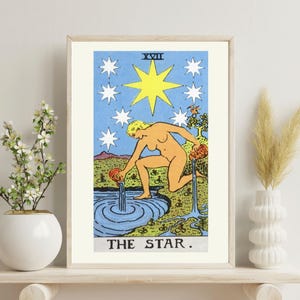 The Moon Art Nouveau Tarot Card Wall Art Print // Witchy Gifts for ...