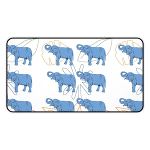 Elephant Desk Mat, Animal Print Mouse Pad, Cute Office Decor, Desk Accessory, Gift for Elephant Lover