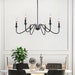 Industrial Black Iron Chandelier | Farmhouse Candle Pendant Light | 6 Lights Pendant 