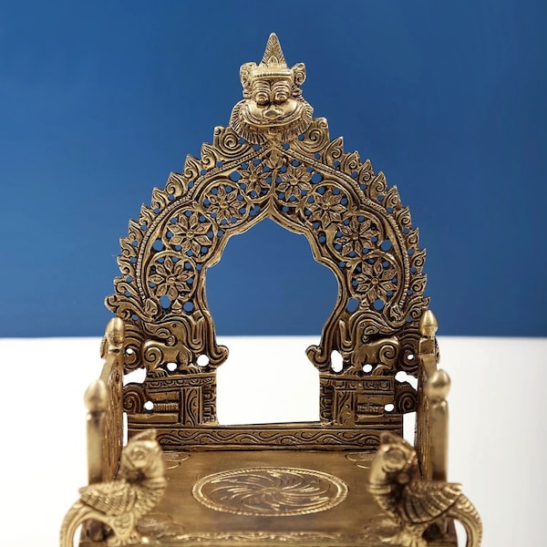 Brass God Throne, 08" Brass Singhasan, Vintage throne, Handcrafted Singhasan, Decorative Singhasan, Seat of The Gods, Home & Temple Decor,