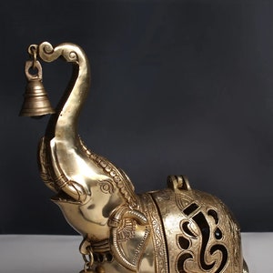 Handmade Brass Elephant Lamp: Indian Diwali Tealight Holder