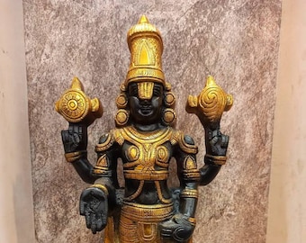 17&quot; Brass Tirupati Balaji Statue: Shree Venkateswara Sculpture