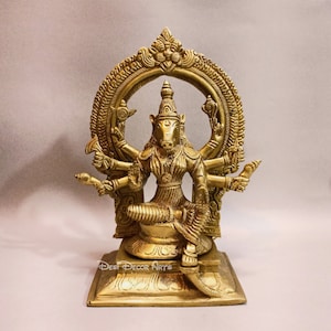 8&quot; Brass Lord Varaha Statue: Vishnu Avatar Idol for Pooja