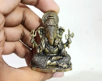 真鍮製ガネーシャ像：宝石象嵌ヒンドゥー教の象神（15 CM） - Etsy 日本