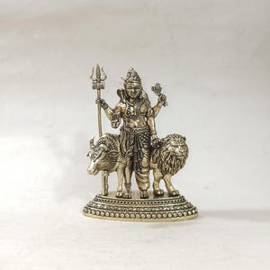 Brass Ardhnarishvara Statue: Shiva-Shakti Idol, Temple Decor (11 CM)