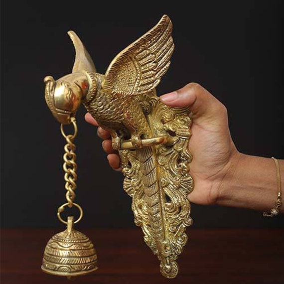 Brass Parrot Hanging Bell 01