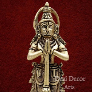 Standing Hanuman Statue, 6" Lord Hanuman Statue, Religious & Spiritual Gift, Monkey God, Sitting Hanuman, RamBhakt, Anjaney, Indian Gifts.