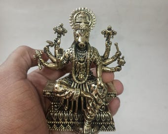 Brass Varaha Avatar Statue: Lord Vishnu Idol for Pooja & Home Decor (10.5cm)