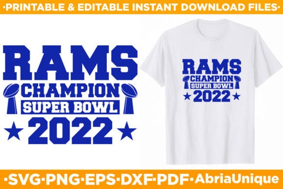 LA Rams Championship SVG Cutting File for Cricut Football Ram 