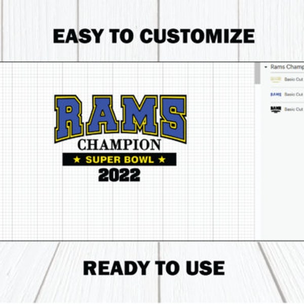 Rams Super bowl SVG, t-shirt super bowl, Champion svg, Super Bowl 2022 Clipart, Super Bowl DESIGN, Super Bowl LVI Svg file, fichiers coupés