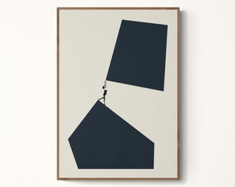 Reaching higher - Museum-Quality Matte Poster, Collage Wall Art, Archive Paper Japandi Art Print