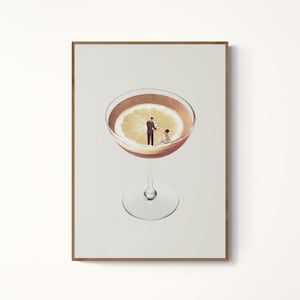 My Drink Needs A Drink - Poster di carta opaca premium, collage wall art, stampa cocktail art