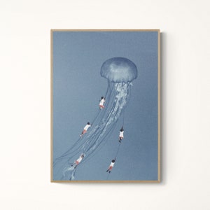 Llegamos a casa sonriendo - Póster mate de calidad de museo, arte mural de collage, papel de archivo Impresión de arte para niños