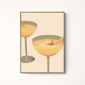 Holiday in a glass 2 - Poster di carta opaca di alta qualità, collage da parete, stampa artistica di cocktail