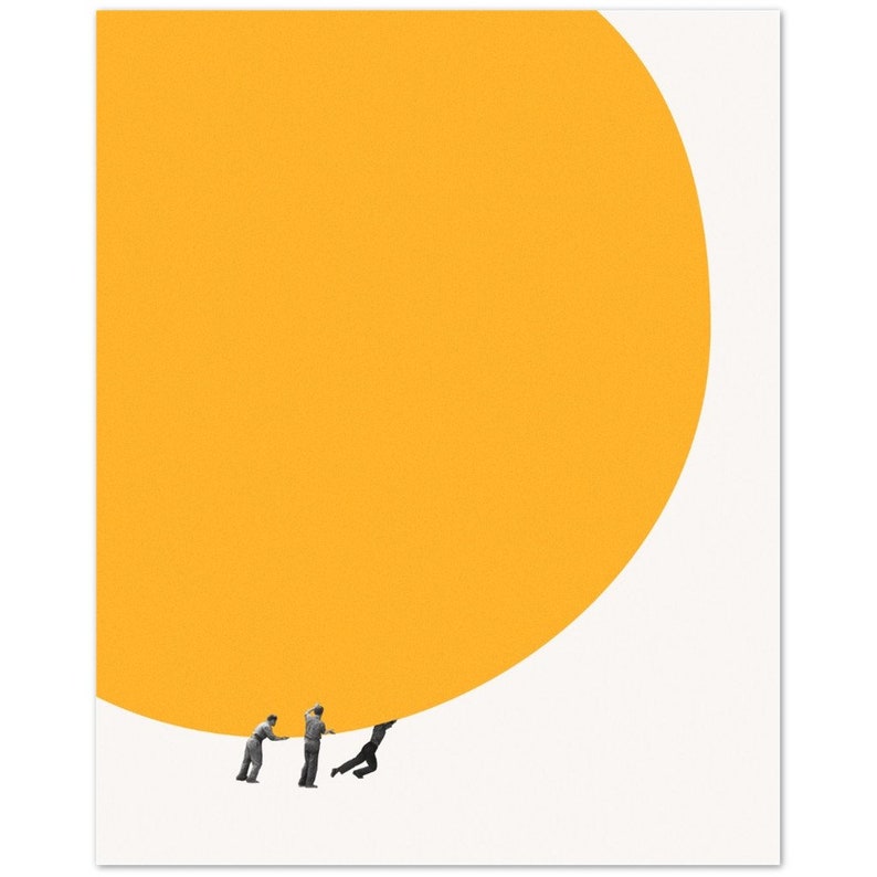 We Can Move The Sun Together Premium Matte Paper Poster, Collage Wall Art, Archive Paper Sun Art Print 40x50 cm / 16x20″