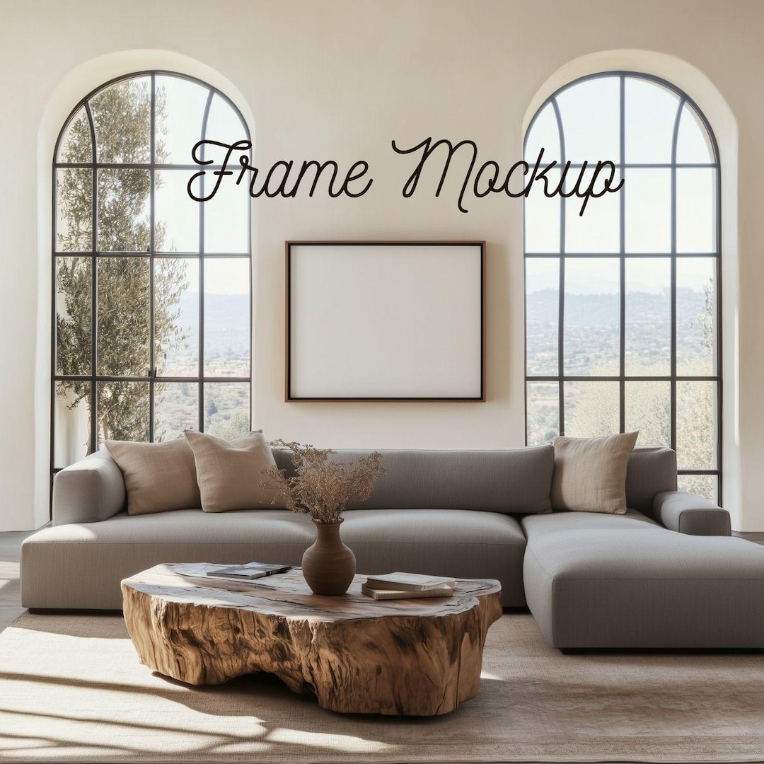 Modern Living Room Frame Mockup: 24x30 Horizontal Art (PSD File) - Etsy