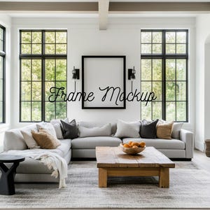 High Quality Blank Frame Mockup, Living Room Art Mockup, Vertical Print Mockup with 4:5 Ratio, PSD Smart Object Mockup, Artist Templates