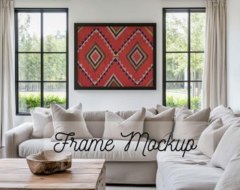Frame Mockup for Horizontal Artwork, 4:5  Blank  Template, PSD Smart Object, Clean Aesthetic, Highly Realistic Living Mockup for Artists
