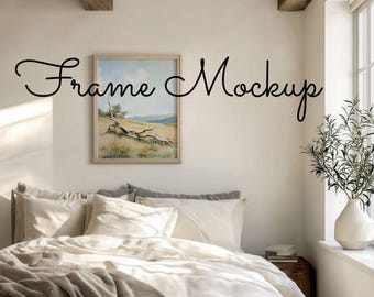 Minimalistic Frame Mockup for Vertical Art, Blank Frame Interior Template, PSD, 4x5 Art