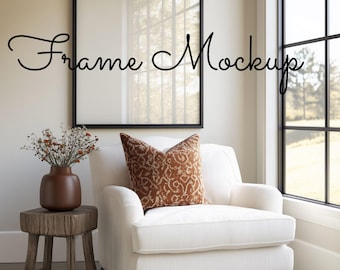 Square Frame Mockup: Traditional Room Art Template (PSD)