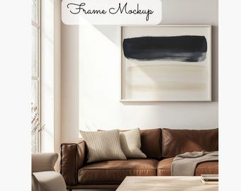 Large Art Frame Mockup: 4x5 Ratio, Realistic Print Template (PSD)