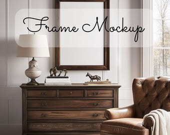 2x3 Vertical Frame Mockup, Traditional Frame Mockup, Dresser Art Mockup, Super Realistic Art Frame Template, Bedroom Mockup