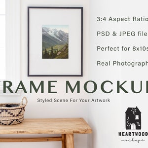 Minimalistic Frame Mockup, Real Photograph, Black Vertical Frame Mockup, Digital Download