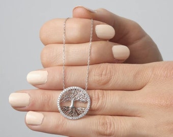 Tree of Life Silver Necklace for Yogis