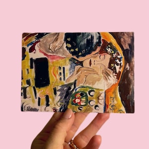 Postal nº 31 Arte, el Beso, acrílico sobre lienzo
