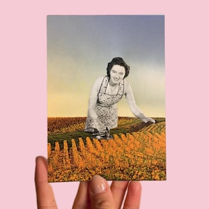 Postal nº 68 Arte, Collage analógico sobre papel, Surrealismo retro