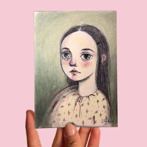 Carte postale n° 57 Art, Pastel sur toile, Portrait