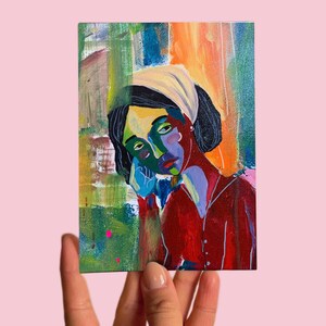Carte postale n° 40 Art, Acrylique sur toile, Portrait