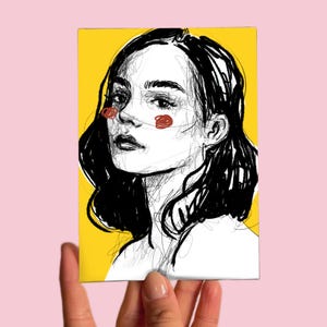 Carte postale n° 37 Art, Sans titre, Portrait, Dessin numérique, Oeuvre d'art numérique