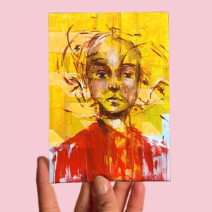 Carte postale n° 65 Art, Acrylique sur toile, Portrait, Surréalisme
