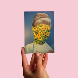 Carte postale n°112 Art, Collage analogique sur papier, Surréalisme Rétro