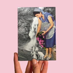 Carte postale n° 48 Art, Collage analogique sur papier, Surréalisme Rétro