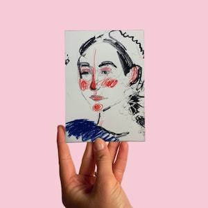 Postal nº 107 Arte, Sin título, tinta y lápiz de color sobre papel