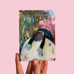 Carte postale n°28 Art, La tête lourde, huile sur toile