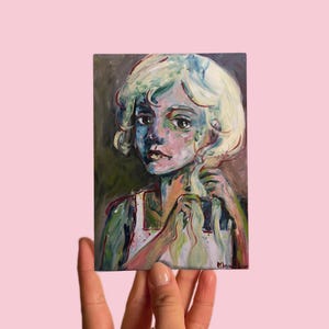 Carte postale n°16 Art, Pensées de minuit, acrylique sur toile